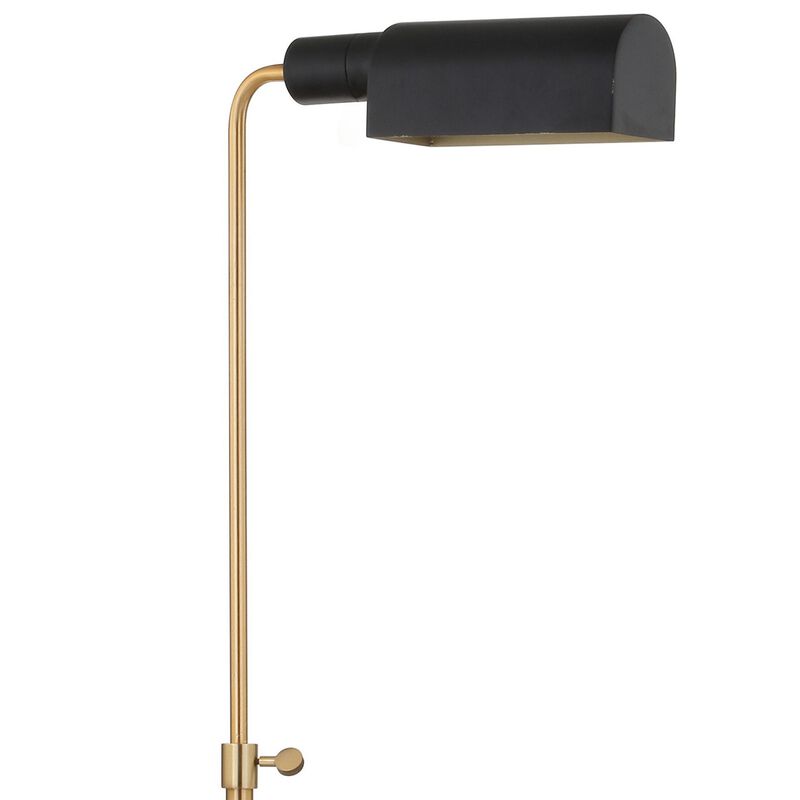 Iva Adjustable Brass Library LED Floor Lamp
