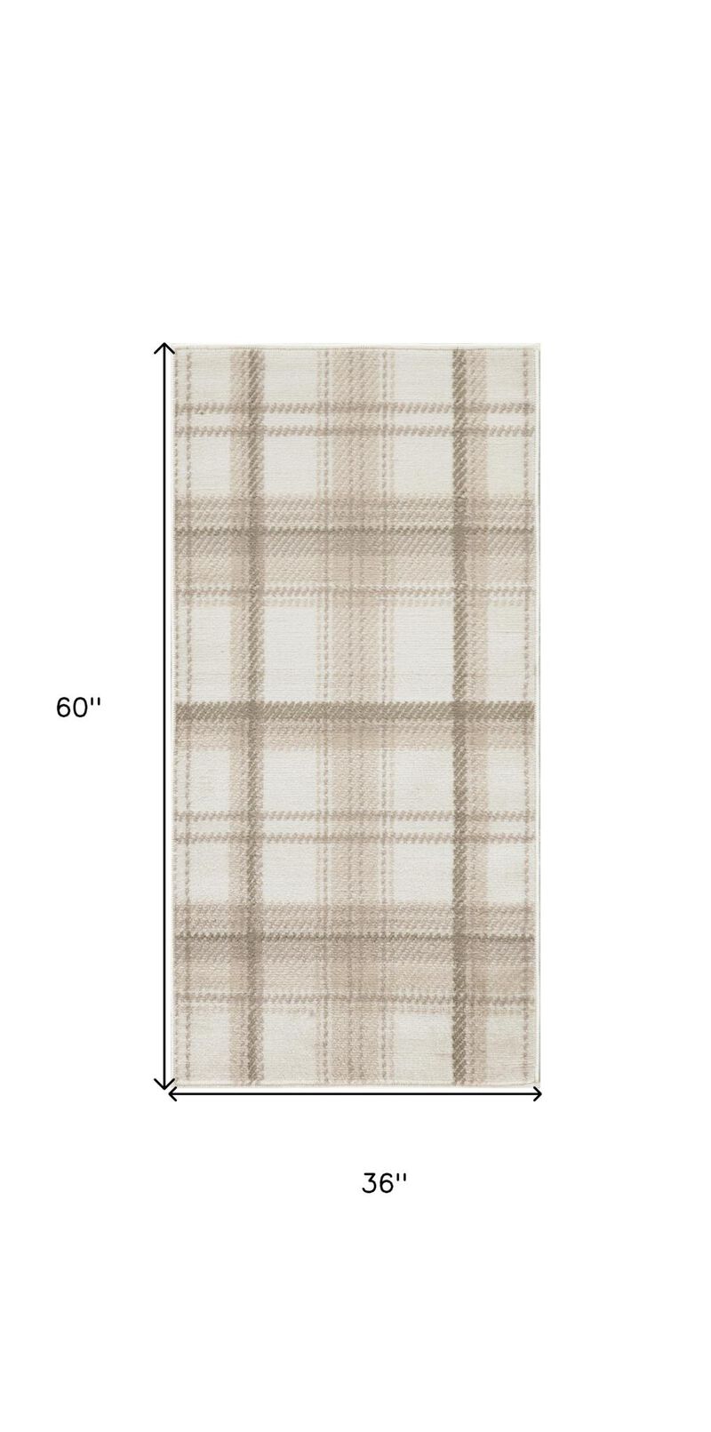 HomeRoots Plaid Power Loom Area Rug image number 4