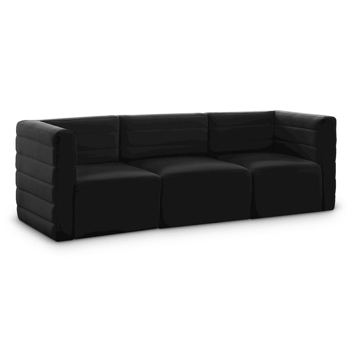 Meridian Furniture Quincy Black Velvet Modular Sofa