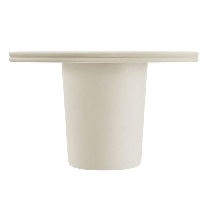 Round Concrete Outdoor Dining Table with Weather-Resistant Surface