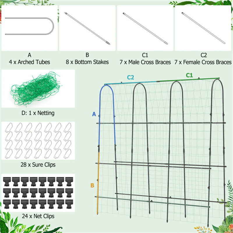 Metal Garden Arched Trellis, Durable Outdoor Arbor for Roses, Vines, and Garden Decor image number 4