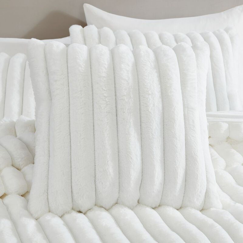 Channel Faux Fur 4 pc King Ivory image number 4