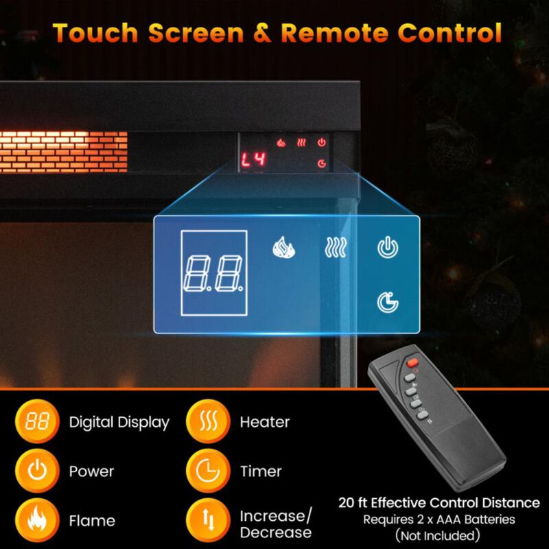 Hivvago 23-inch 3-Sided Electric Fireplace Insert with Remote Control