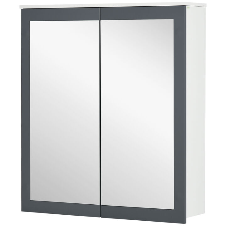 Wall Mounted Bathroom Wall Cabinet with Mirror Double Doors