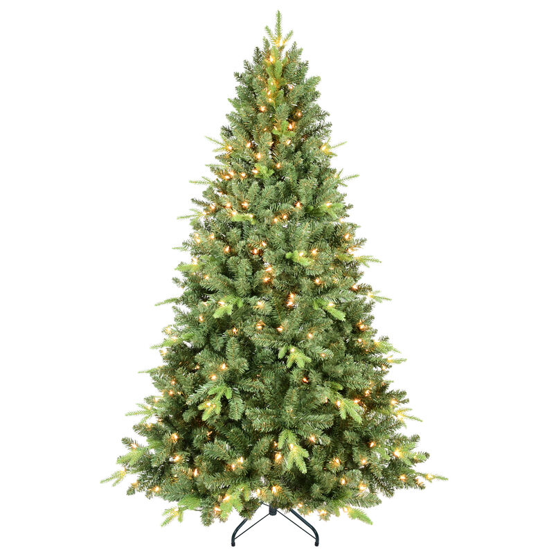 Whisen 4FT Pre-Lit Christmas Tree with 200 UL Warm White Lights &ndash; Classic Green Tree with 636 PE+PVC Tips, Hinged Branches for Easy Setup, Sturdy Metal Stand, Realistic Full Look image number 0