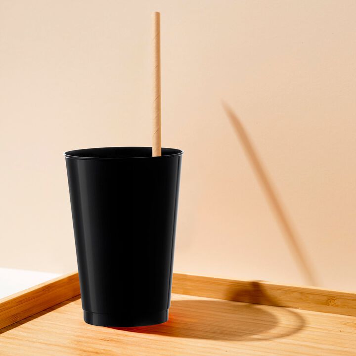 12 oz. Black Round Plastic Tumblers (240 Cups)