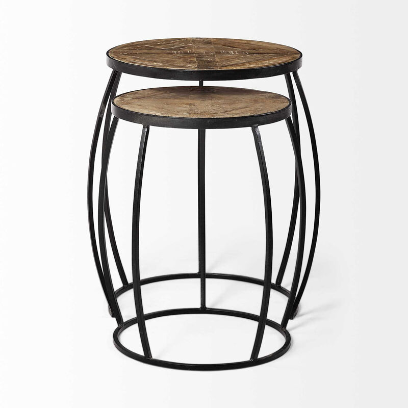 Solid Hardwood Round End Tables &ndash; Set of Two Elegant Designs