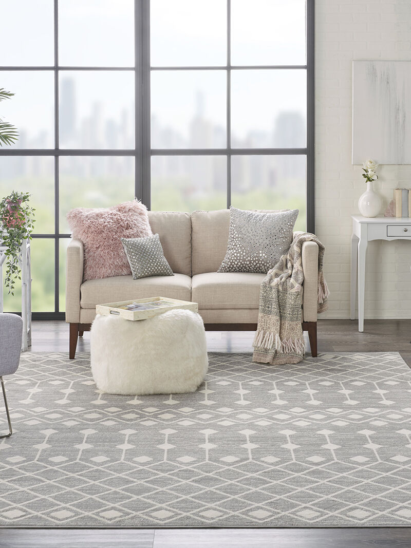 Grafix GRF37 Gray 8' x Round Rug