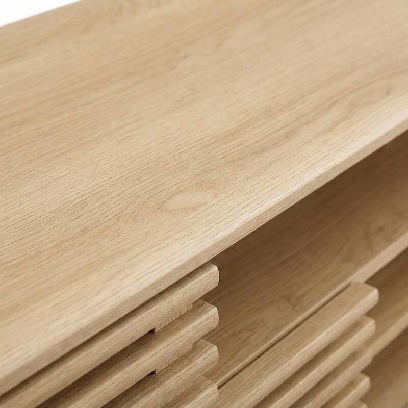 Brown Wood TV Console with Spacious Surface and Modern Design image number 5