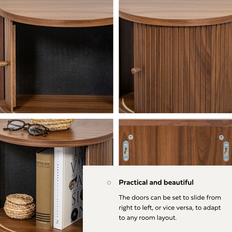 SLIDDO 16'' Floating Nightstand with Storage and Sliding Door.