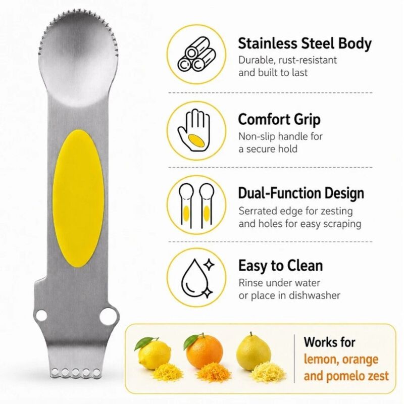 3-in-1 Lemon Zester Grater Peeler image number 1
