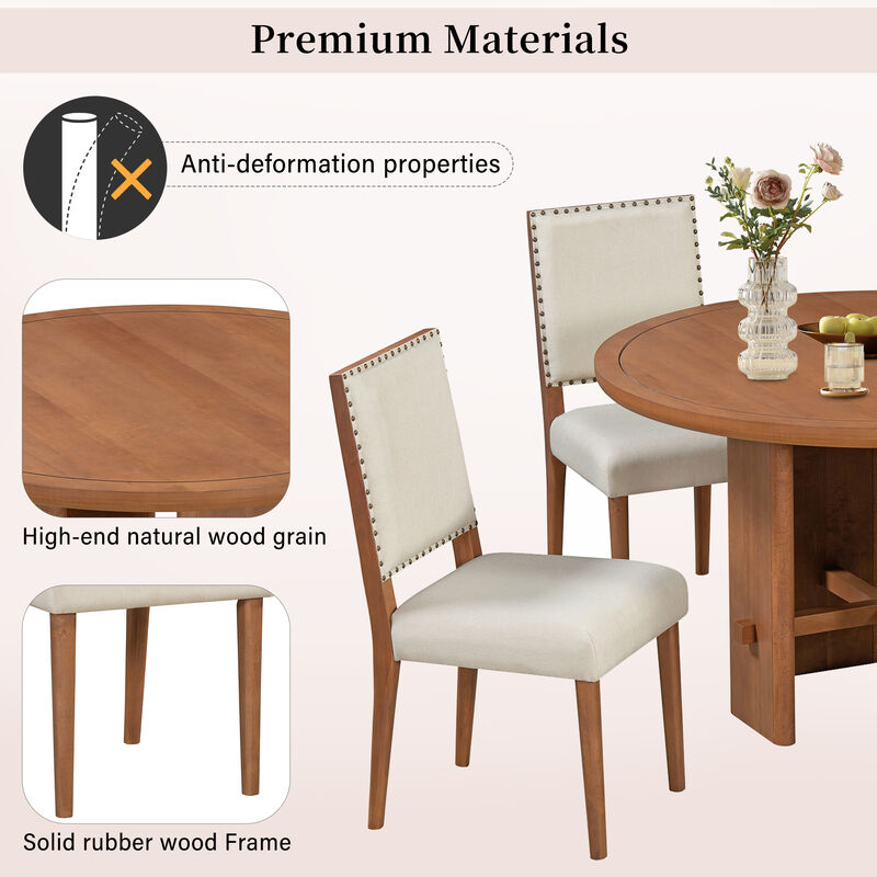 Merax 5-Piece Round Dining Table Set for 4