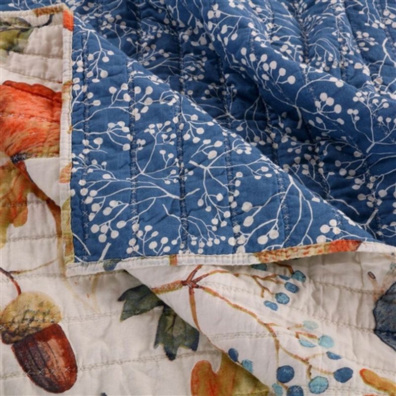 3-Piece Birds, Animals, and Floral Microfiber Reversible Quilt Set, Soft Bedding