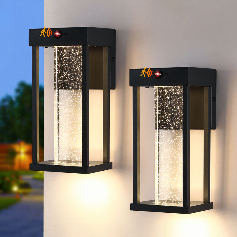 2-Pack 10.94" Modern LED Motion Sensor Outdoor Wall Lights image number 3