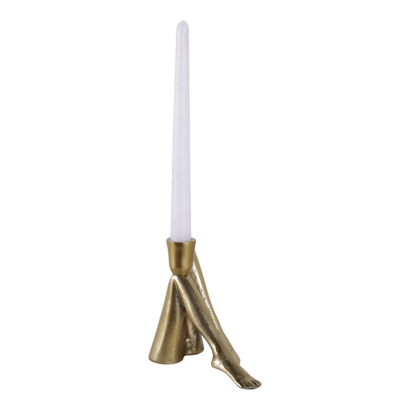 6x6" Bent Legs Taper Holder, Gold image number 1