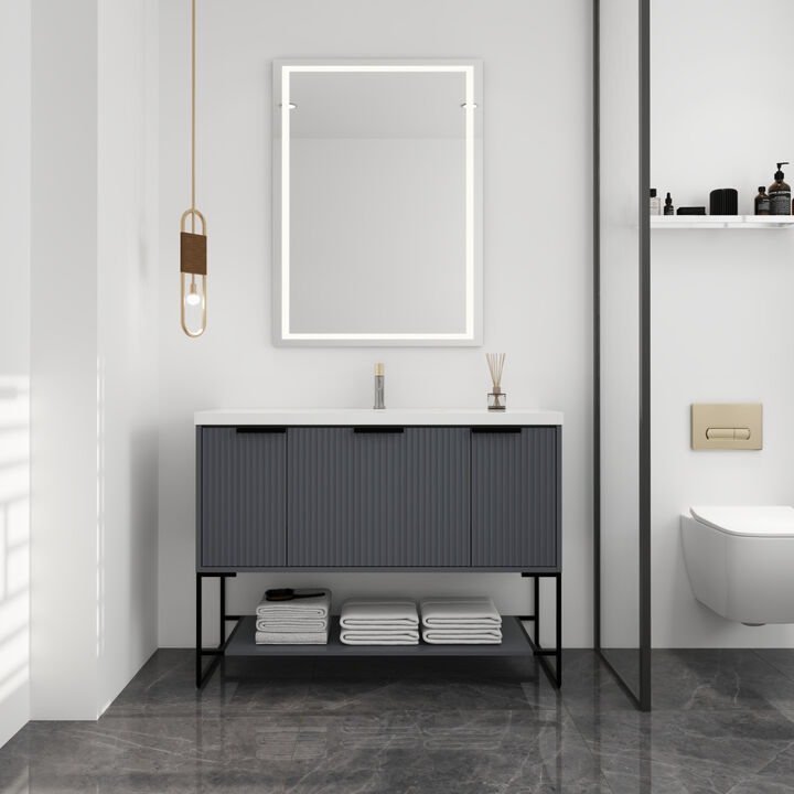48 Inch Freestanding Bathroom Vanity With Resin Basin,48x18-BVA01148RG