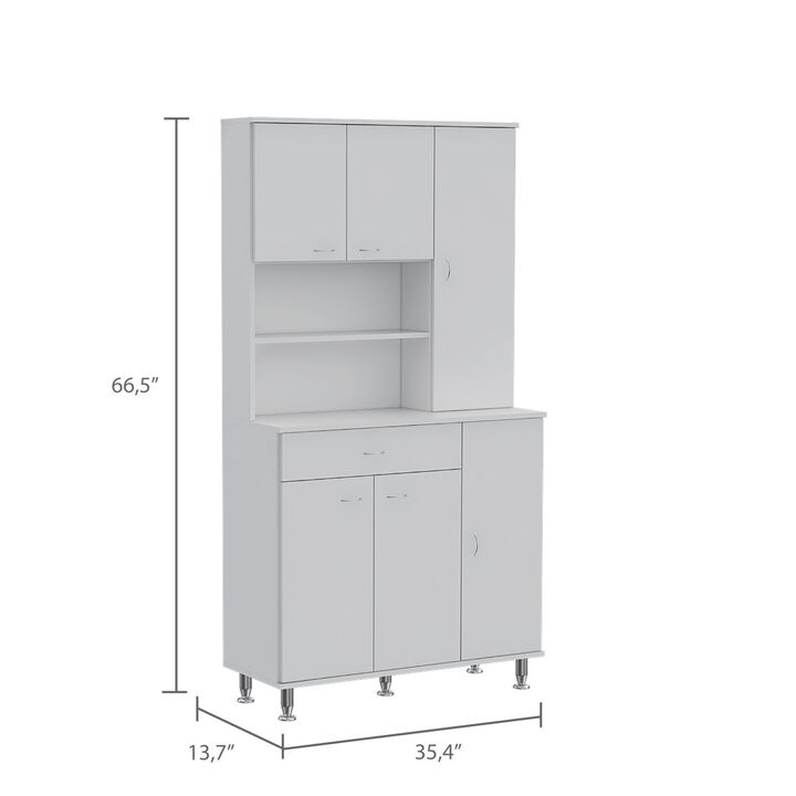Tigard 1-Shelf 1-Drawer Pantry Cabinet White
