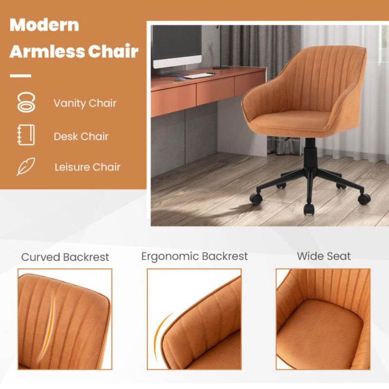 Hivvago Modern Home Office Chair with Curved Backrest and Comfortable Armrests