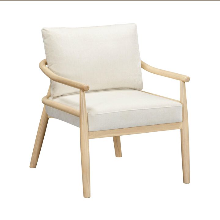 Casafoyer Cream Chenille Velvet Accent Chair