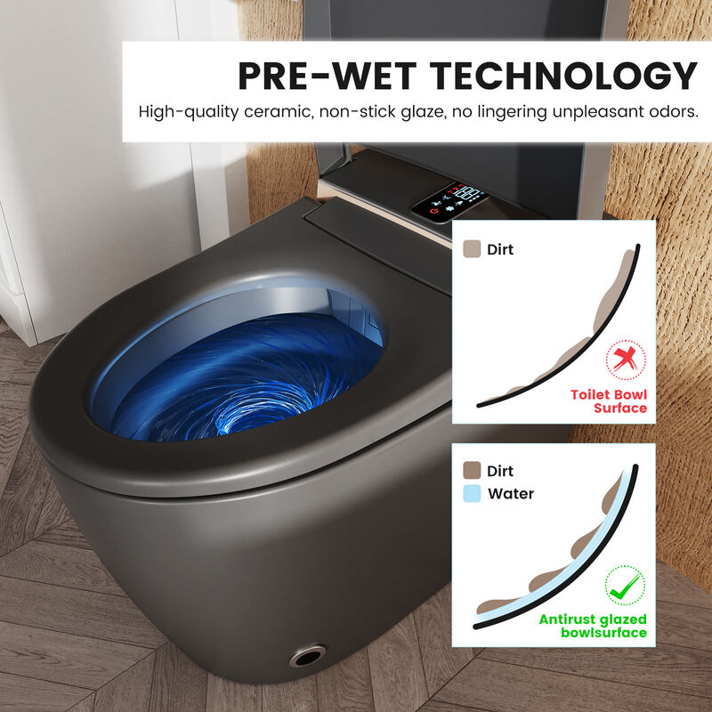 Smart Toilet with Multi Wash Modes, Warm Dryer, Remote and Side Controls, and Instant Heating image number 5