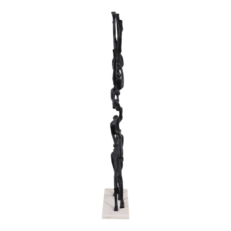 32x31" Men Walking In Ring Sculpture, Black/white image number 3