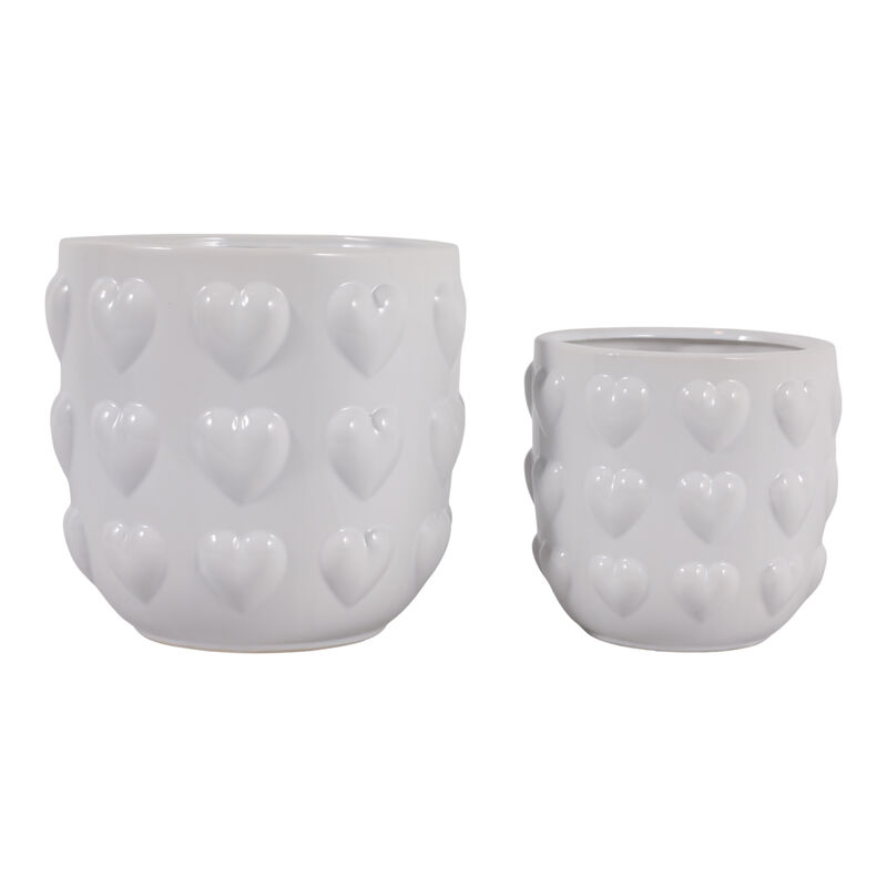 S/2 6/8" Hearts Planters image number 0