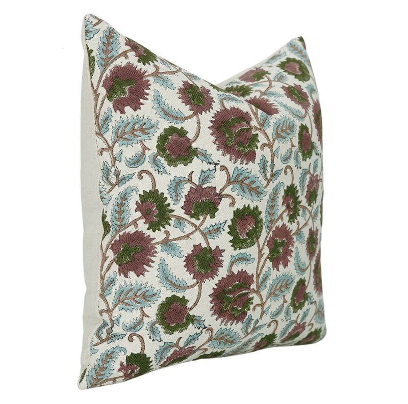 Fabdivine Handmade Sustainable Block Print Cotton Blue or Red Cushion Cover with Invisible Zipper es, Mandakani image number 5