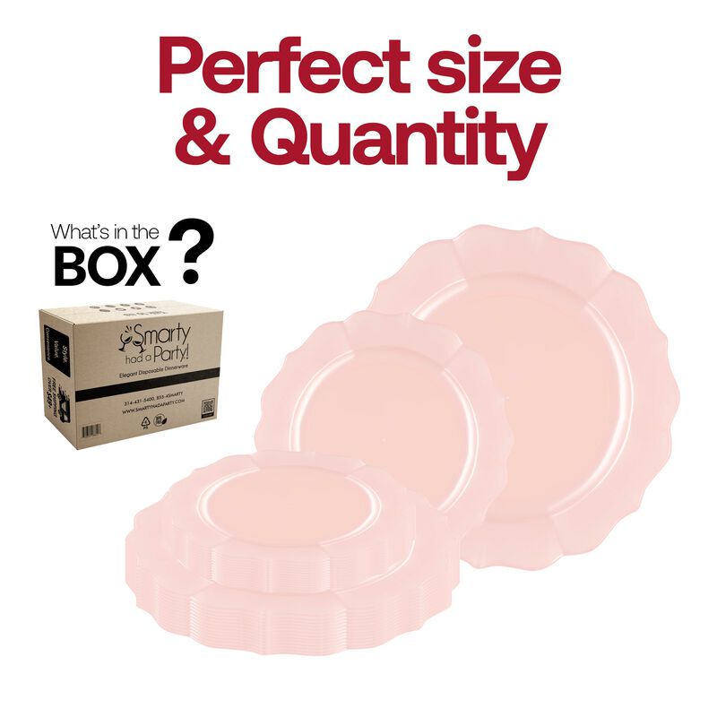 Pearl Pink Round Lotus Plastic Dinnerware Value Set (120 Sets) image number 4