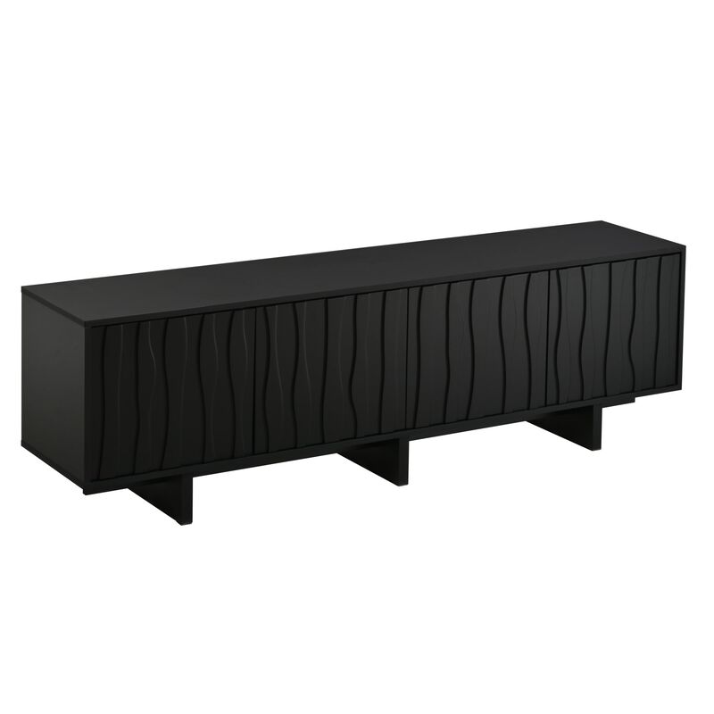 Clihome Retro Style Wood Grain TV Stand Media Console for Living Room image number 0