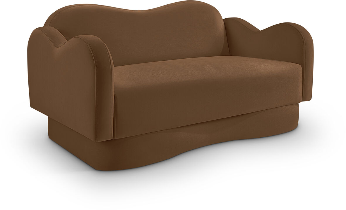 Meridian Furniture Bloom Saddle Velvet Loveseat