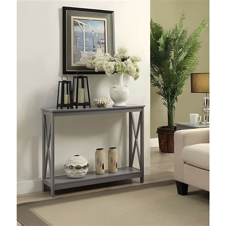 Wood Console Table with Bottom Shelf – Perfect for Living Room Storage and Display