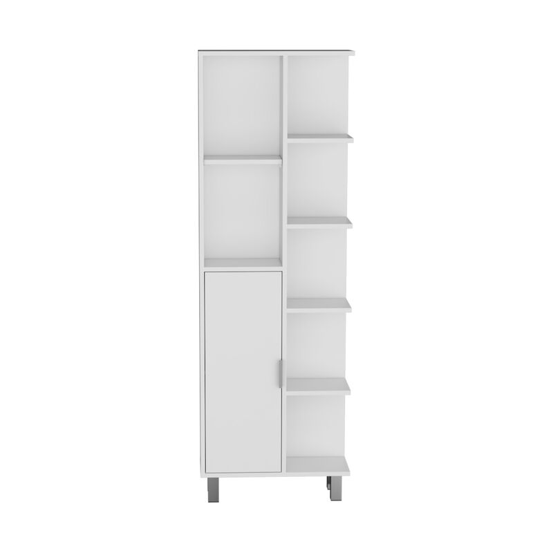 Crovie Linen 63-inch High Bathroom Cabinet Linen Storage Cabinet  with Seven Open Shelves