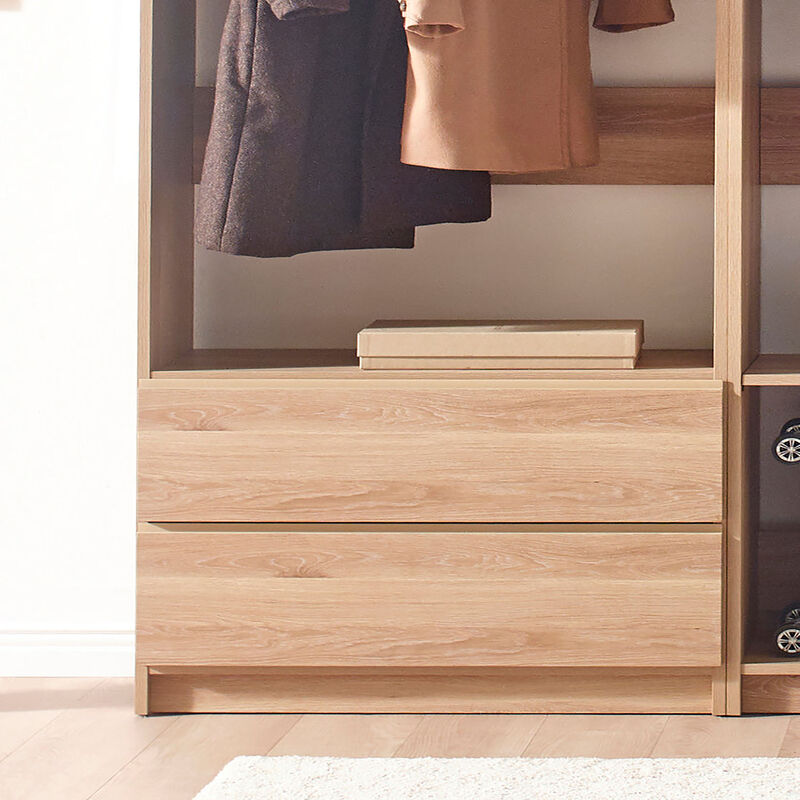 Prosper Oak Freestanding Walk in Wood Closet System