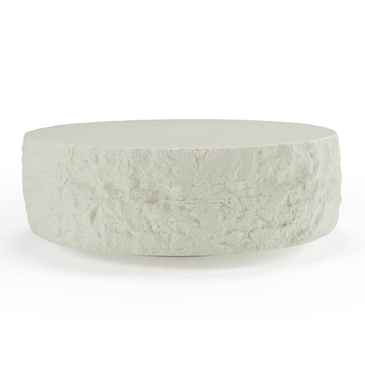 Modrest Quarry - Modern Off-White Round Coffee Table