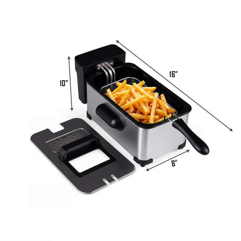 Electric Deep Fryer with Touchscreen Controls 1700W Power and Enamel Oil Tank image number 2