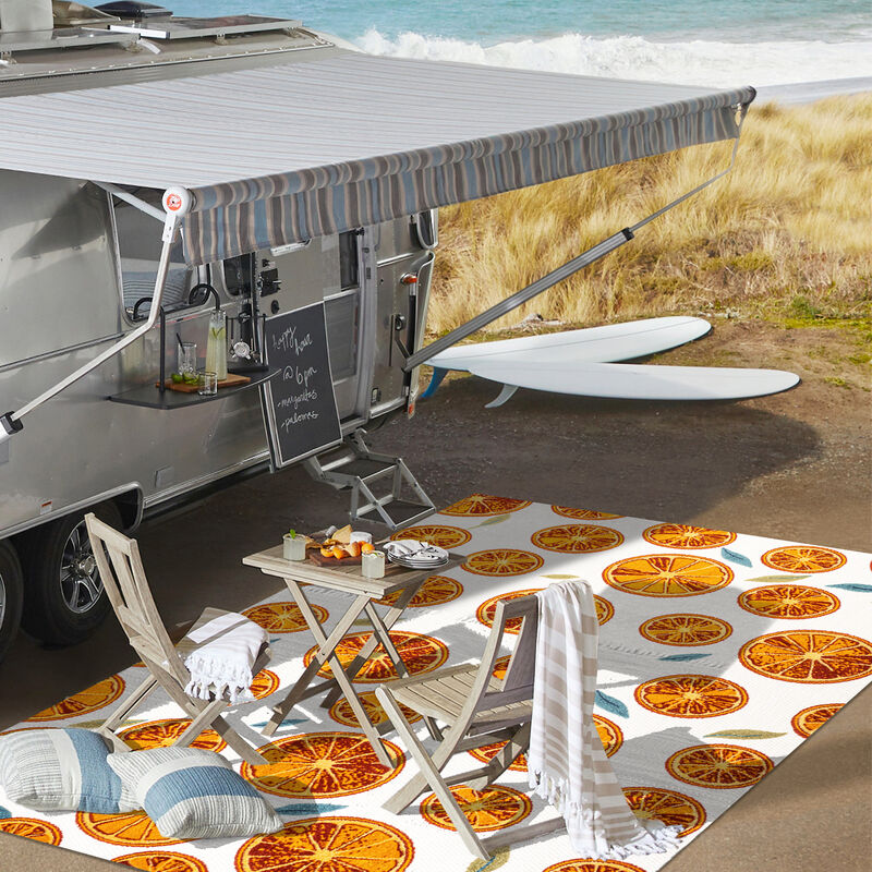 Aranciata Citrus Slice High-Low Indoor/Outdoor Area Rug