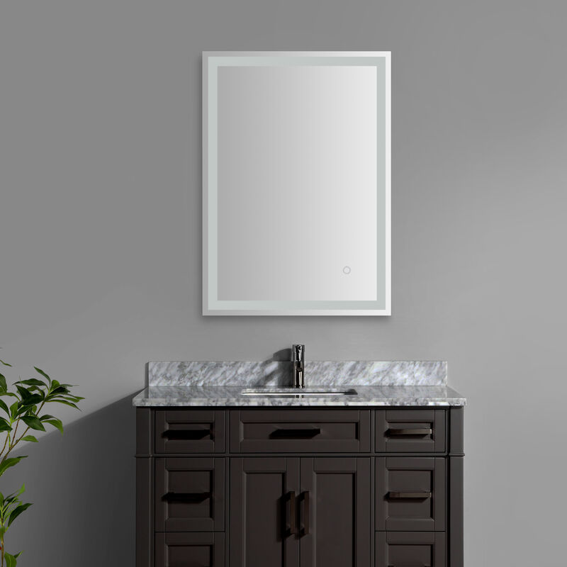 Pax Frameless Antifog Front/Back-Lit Wall Bathroom Vanity Mirror, Smart Touch