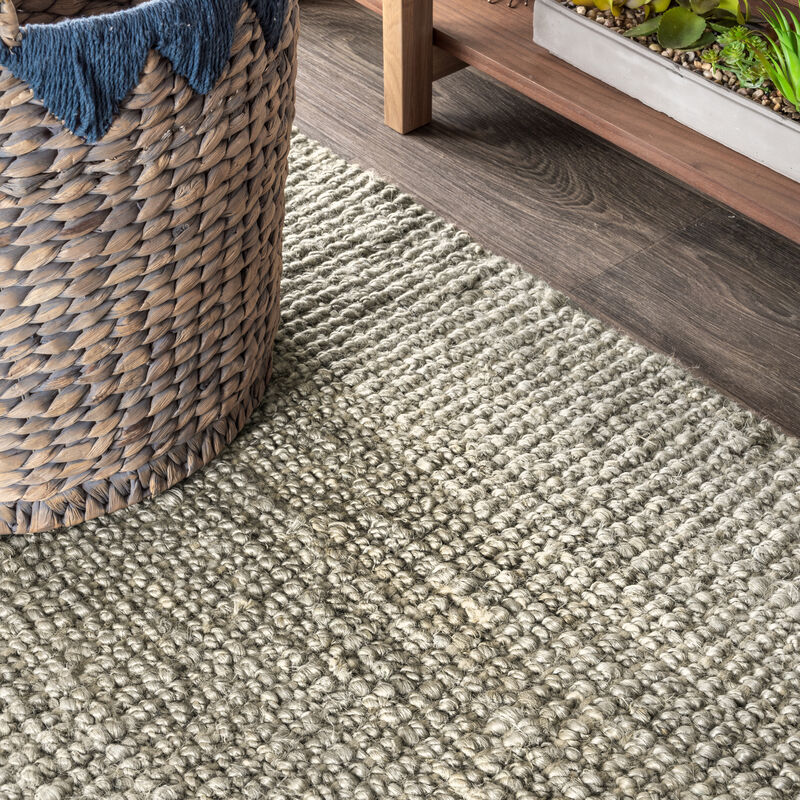 Pata Hand Woven Chunky Jute Square Area Rug