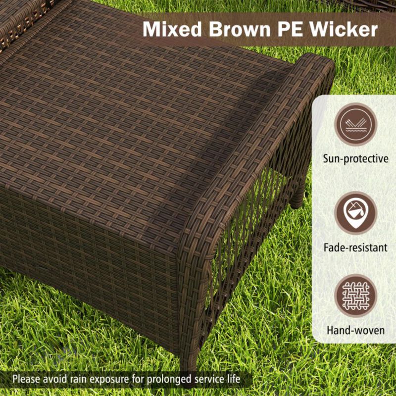 Outdoor Patio Ottomans with Removable Cushions for Garden or Backyard Seating image number 6