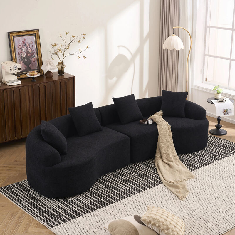 Merax Curved Boneless Sofa Couches Sleeper for Living Room