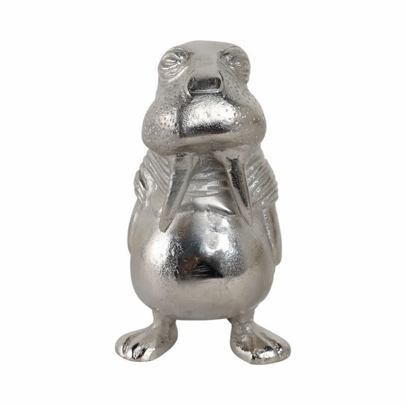 9x5" Metal Walrus, Silver image number 0