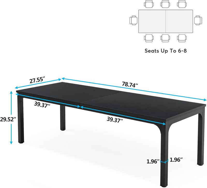 Tribesigns Rectangular Wood Dining Table image number 4