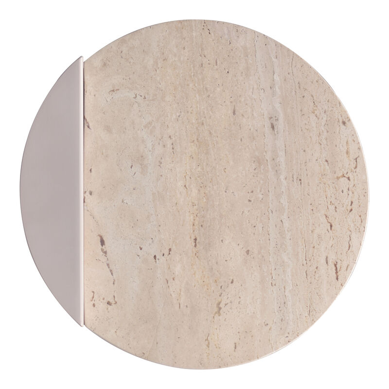 Evelyn 16" Contemporary Natural Marble/Metal Handmade C-Shaped End Table