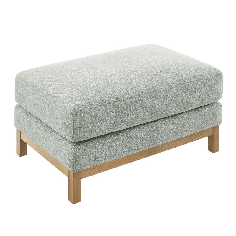 Modway Roscoe Fabric Ottoman in Mist - Upholstered Rectangular Footstool for Living Room, Bedroom, or Lounge Seating image number 4