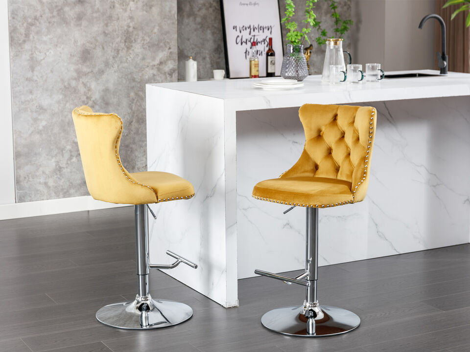 Swivel Barstools Adjustable Seat Height Counter Chairs for Kitchen & Bar