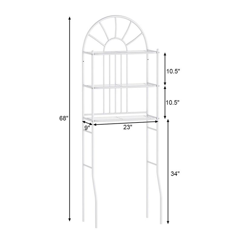 Bathroom Towel Storage Rack with 3 Shelves image number 6