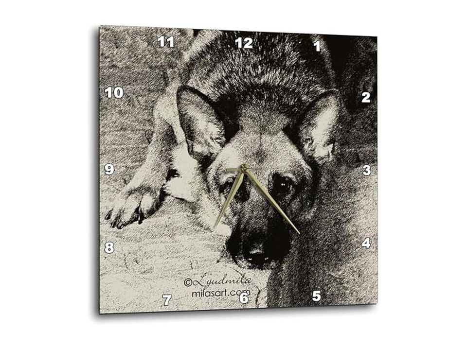 German Shepherd Wall Clock 10 Inch Home Decor