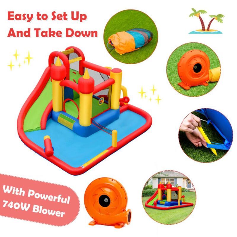 Hivvago Inflatable Blow Up Water Slide  Bounce House with 740 W Blower