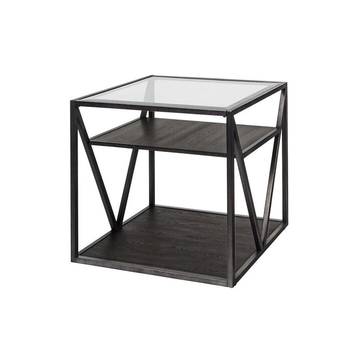 Liberty Furniture Arista End Table in Cobblestone Brown w/ Gray Dusty Wax Hang-up