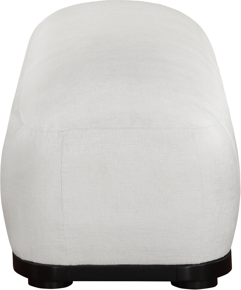 Meridian Furniture Calum Cream Chenille Fabric Bench